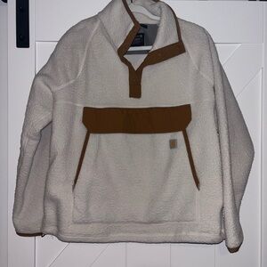 Carhartt White and Tan Fleece Jacket
